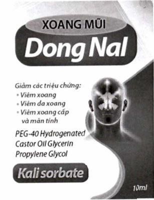 Dong Nal XOANG MŨI Giảm các triệu chứng Viêm xoang Viêm đa xoang Viêm xoang câp và mãn tính PEG-40 Hydrogenated Castor Oil Glycerin Propylene Glycol Kali sorbate 10ml