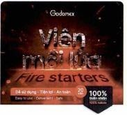 Godamex Viên mồi lửa Fire starters Dễ sử dụng - Tiện lợi - An toàn Easy to use - Convenient - Safe 20 viên 100% thiên nhiên
