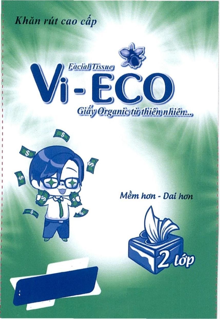 Khăn rút cao cấp Facial Tissue Vi - ECO Giấy Organic từ thiên nhiên Mềm hơn - Dai hơn 2 lớp