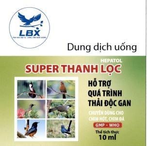 LBX TINH HOA HỘI TỤ - XỨNG TẦM NGÔI VƯƠNG Dung dịch uống HEPATOL SUPER THANH LỌC HỖ TRỢ QUÁ TRÌNH THẢI ĐỘC GAN CHUYÊN DÙNG CHO CHIM HÓT, CHIM ĐÁ GMP - WHO Thể tích thực 10 ml
