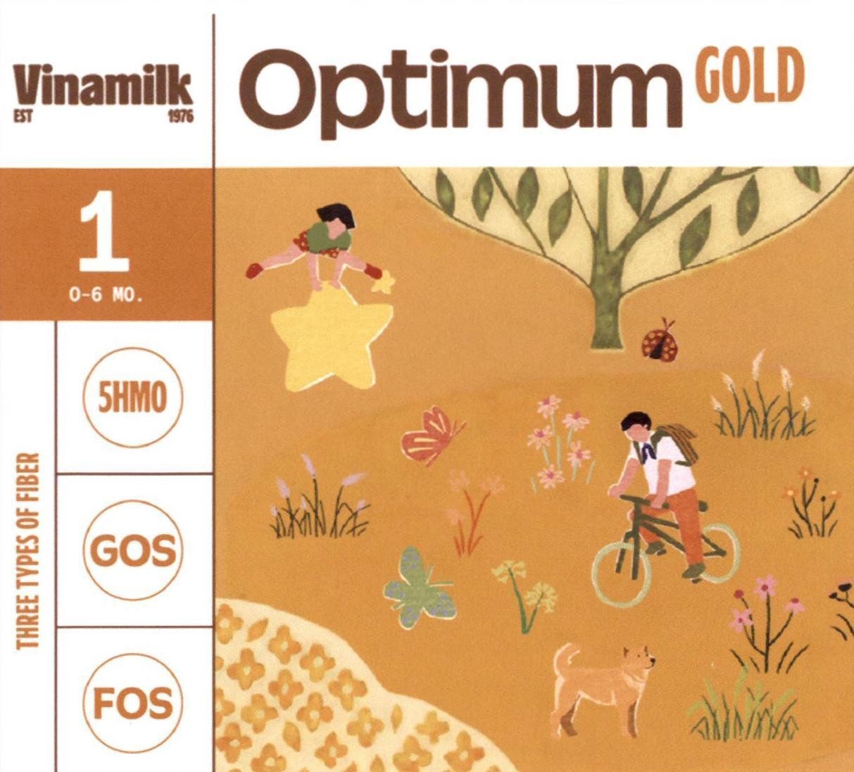 Optimum GOLD Vinamilk EST 1976 1 0-6 MO. THREE TYPES OF FIBER 5HMO GOS FOS
