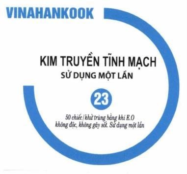 VINAHANKOOK KIM TRUYỀN TĨNH MẠCH SỬ DỤNG MỘT LẦN 50 chiếc/khử trùng bằng khí E.O không độc, không gây sốt. Sử dụng một lần 23